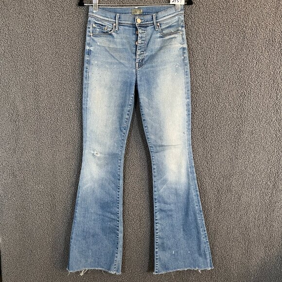Mother Pixie Cruiser Fray Rumor Has It Flare Jeans - Women's Size 27*30 - Blue - Picture 3 of 12